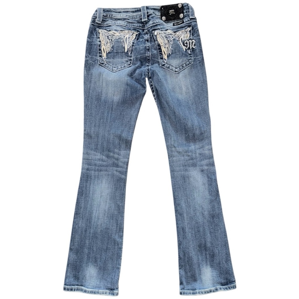 Miss Me Blue Boot Cut Jeans with Classic Denim Wash - Picture 2 of 2